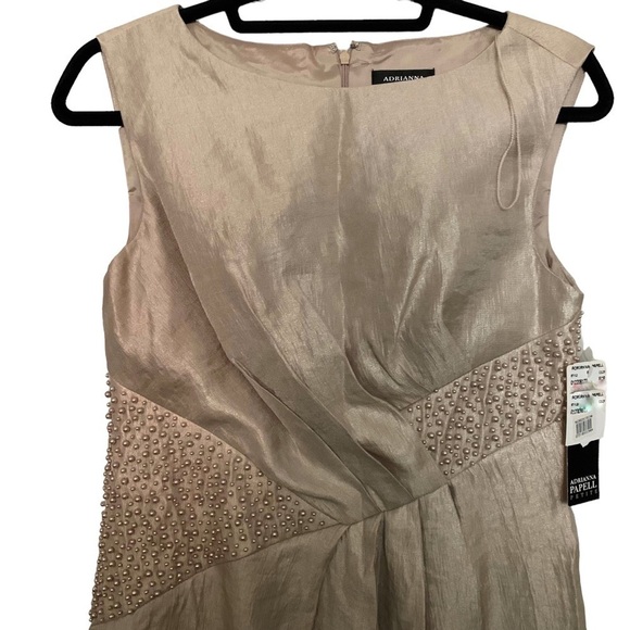 NWT Adrianna Papell Beaded Sleeveless Midi Dress - Picture 2 of 6